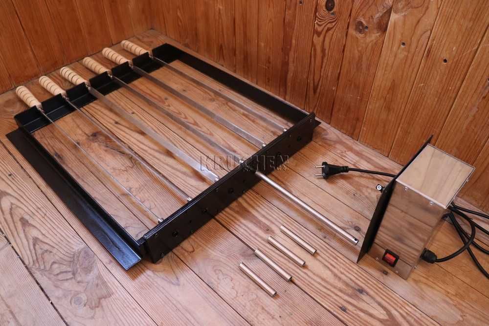 Napęd elektryczny do szaszłyków w grillu, palenisku, kominku, piecu