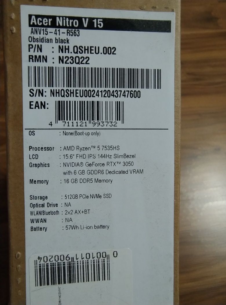 Ноутбук Acer Nitro V 15 ANV15-41