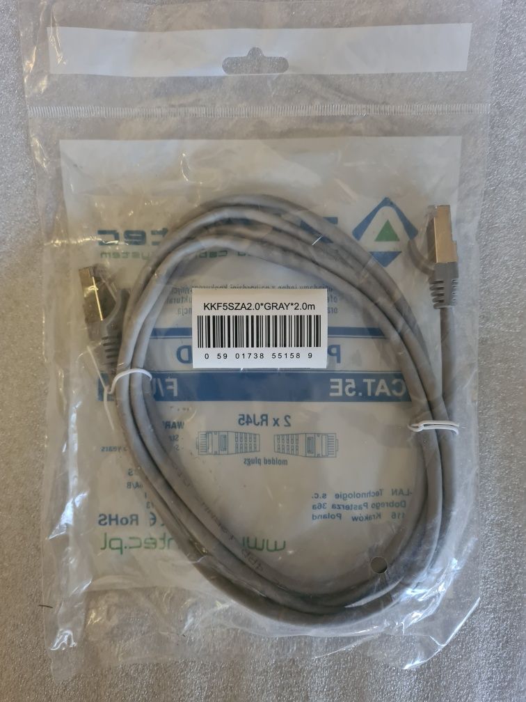 2 kable 2 x RJ45 kabel sieciowy Patch Cord Alantec