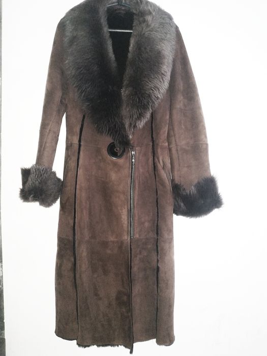 Пальто из натуральной  замши с ворсом. Дублёнка.