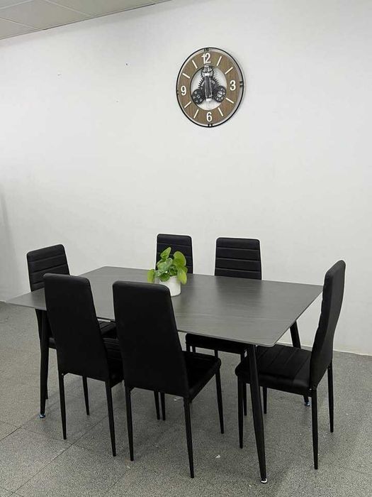 MESA DE JANTAR EM VIDRO + 6 CADEIRAS