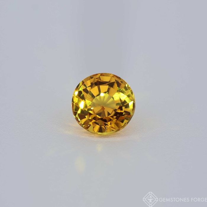 Szafir Laboratoryjnie wytworzony żółty 7 mm