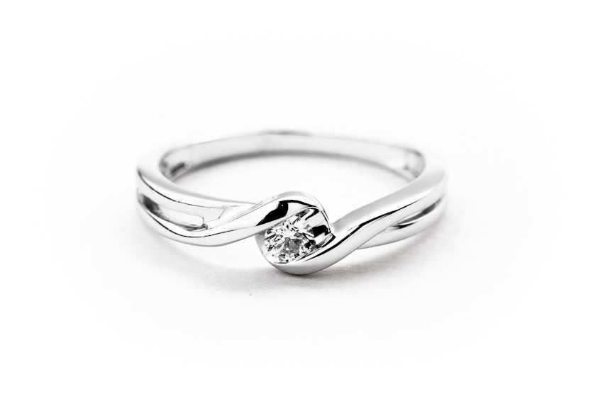 Lśniący Złoty Pierścionek - 14K - 1,71g - DIAMENT - Kraków