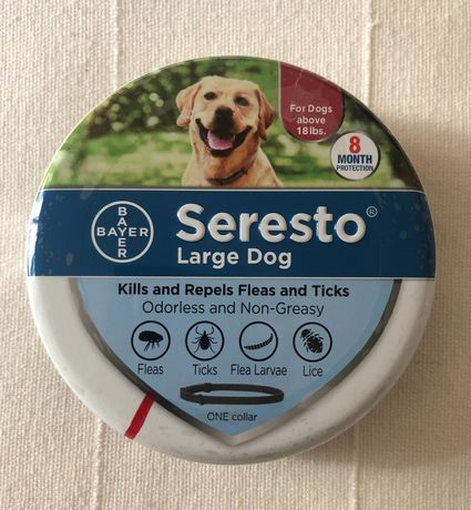 Coleira Antiparasita Seresto para cães com mais de 8 kg.