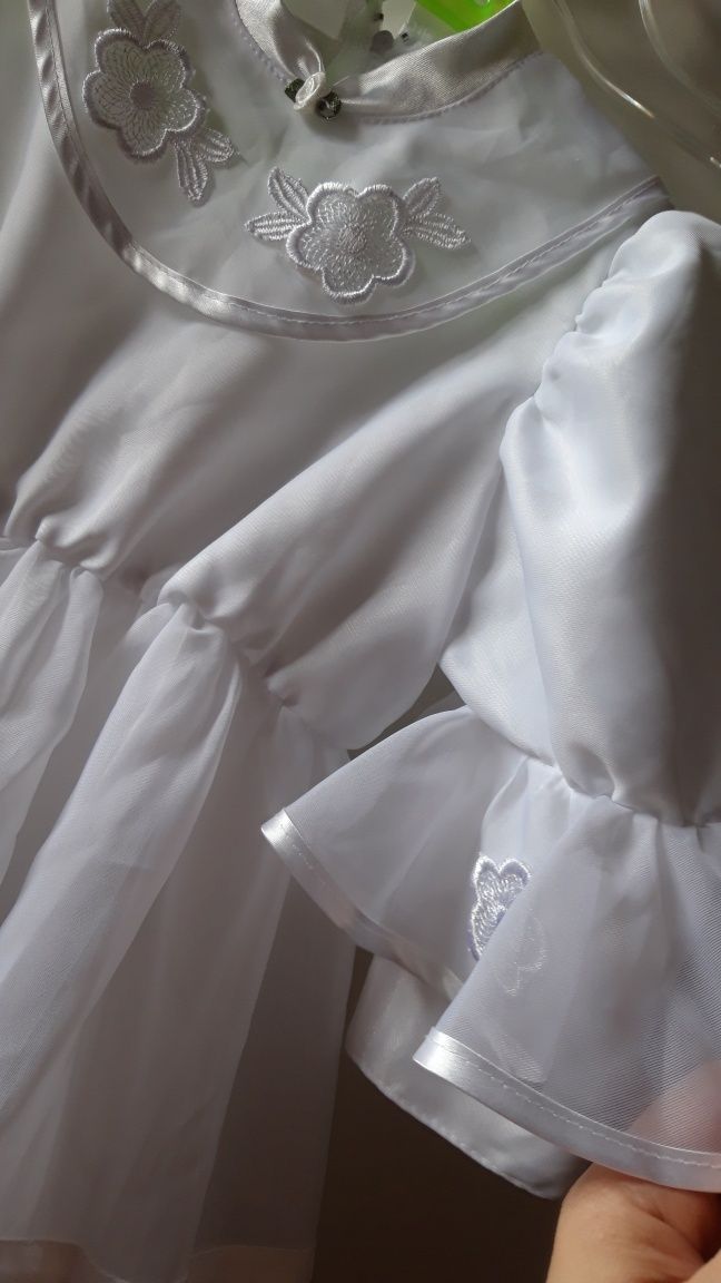 Elegancka sukienka na chrzest święta imprezę 92/98