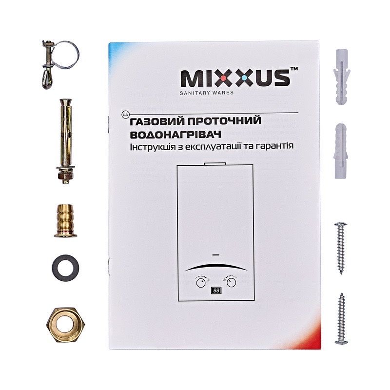Газова колонка Mixxus Basic 10л водонагрівач з мідним теплообмінником