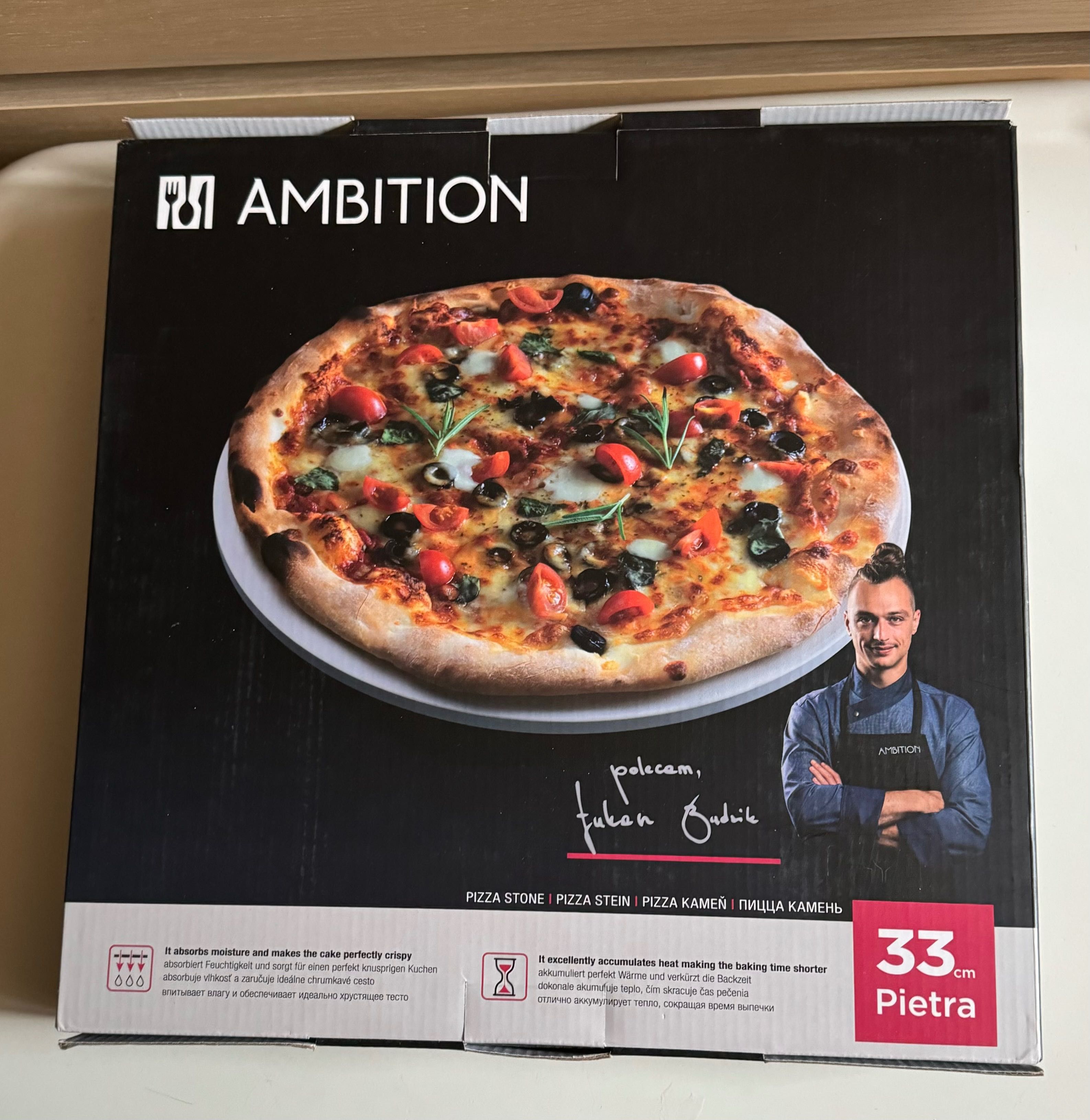 Ambition okrągły kamień do pizzy Pietra 33 cm Nowy