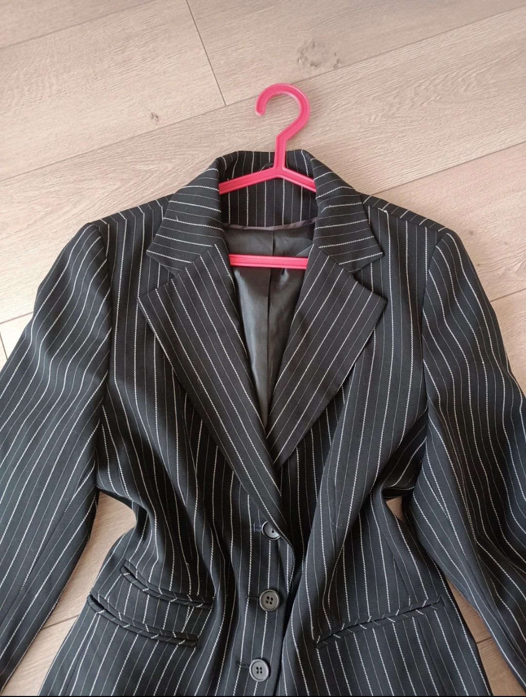 Elegancka marynarka żakiet w paski z wiskozą oversize M L