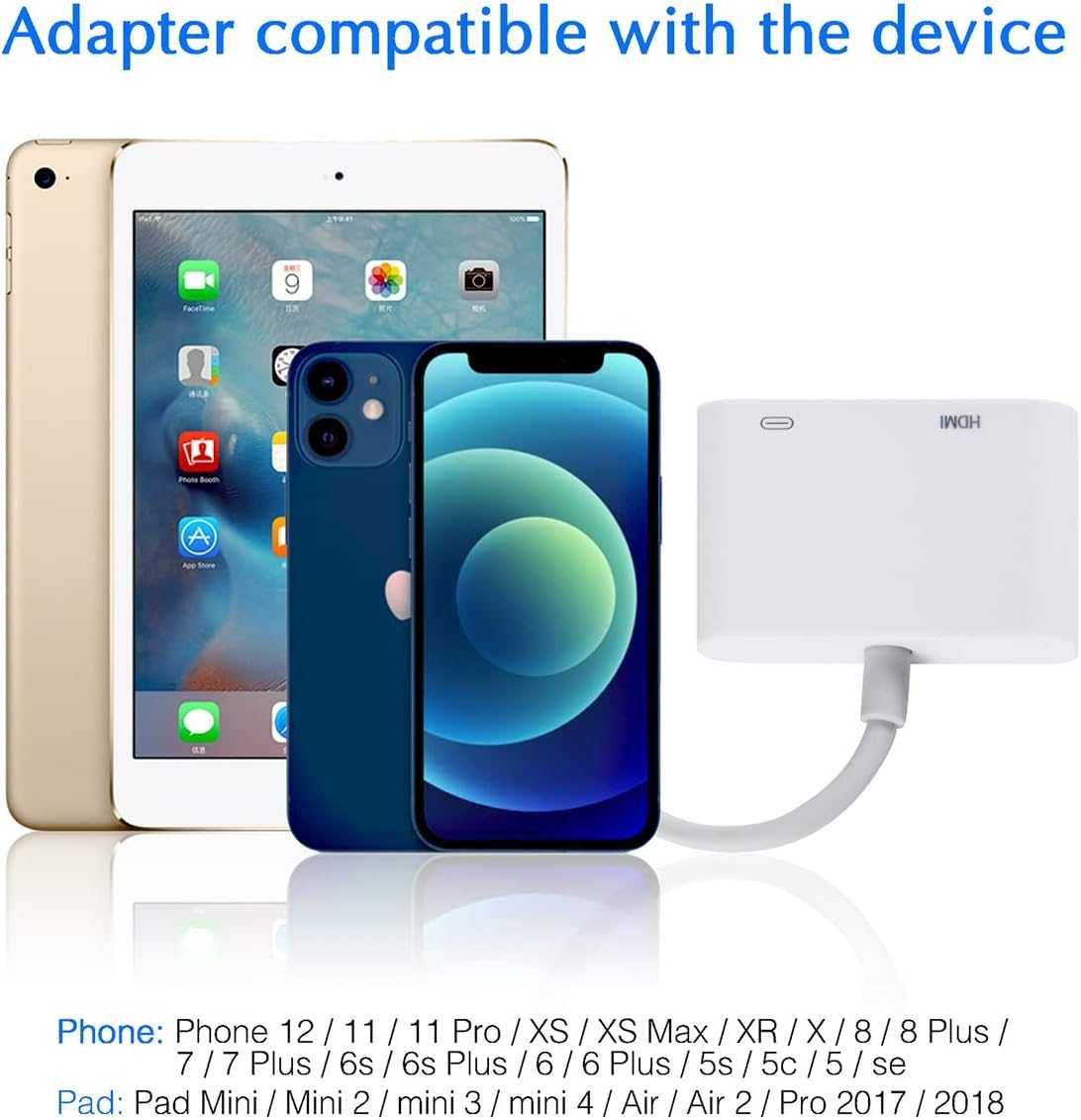 Adapter Lightning HDMI do iPhone'a 4/13/12/11/XS/XR/X/8/7