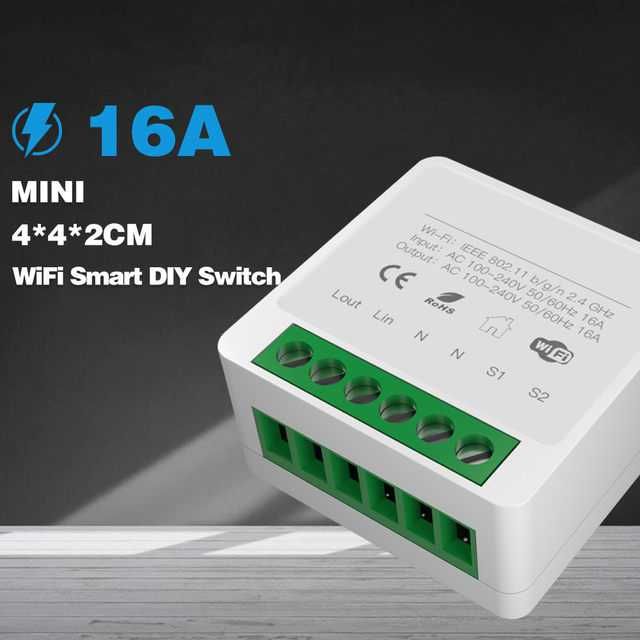 Умное WiFi реле MINI Smart Switch 16A для умного дома