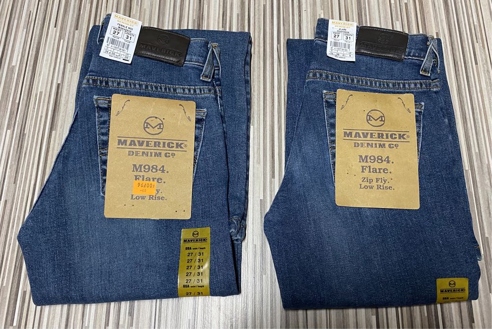 Spodnie jeans 27/31 pas 62 cm komplet 2 sztuki Lee Maverick nowe