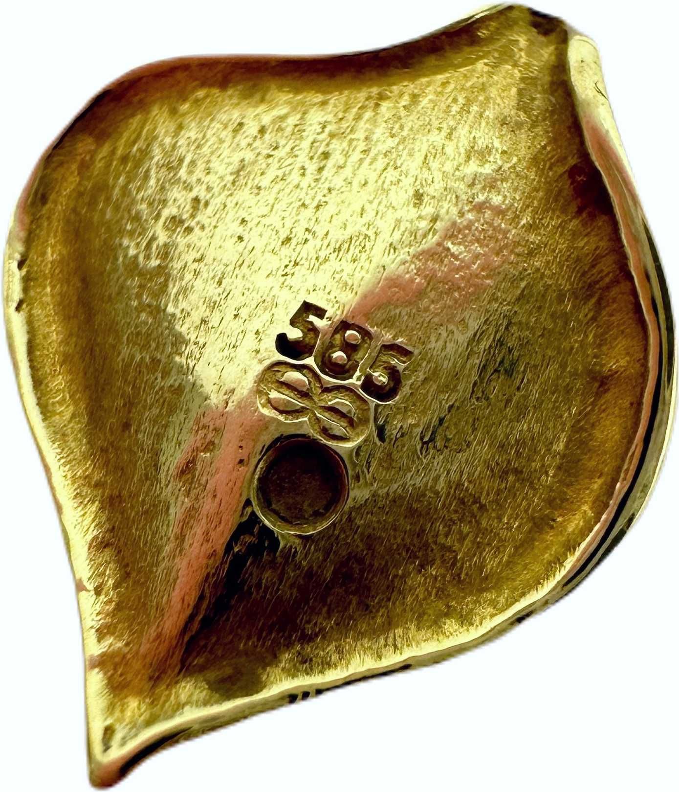 Zjawiskowa złota zawieszka/wisiorek serce z małym brylantem 585 14K
