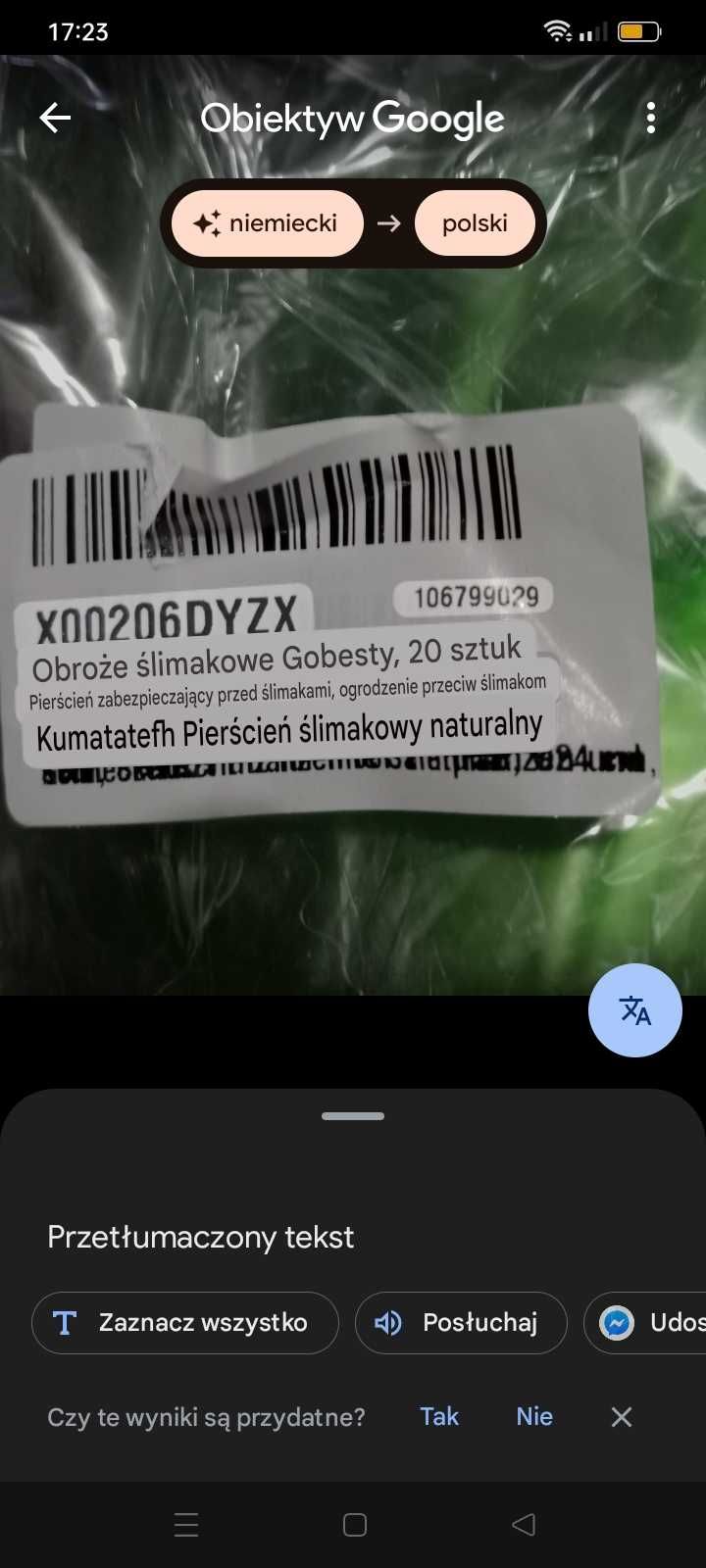 Kołnierz ślimakowy do roślin sałatowych i kapust, 20 sztuk