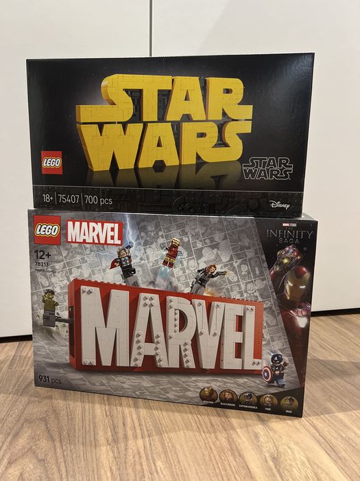 Letreiro Lego 75407 e 76313 Starwars e Marvel