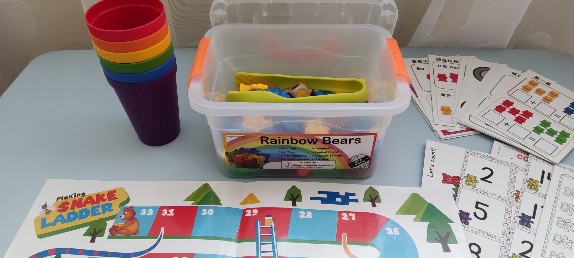 Zabawki edukacyjne Montessori Rainbow Bears 3+