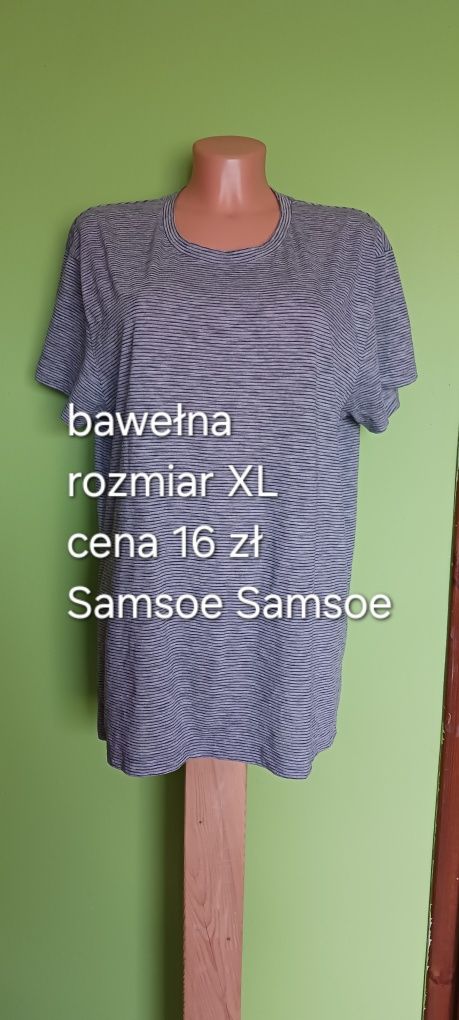 Szaro- granatowy tshirt w paski Samsoe Samsoe rozmXL