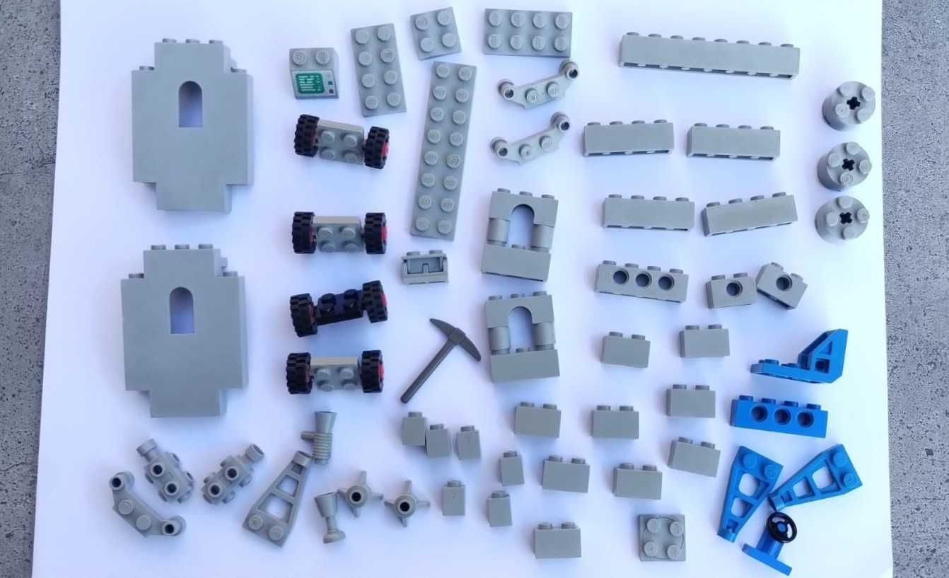 LEGO MIX klocków z lat 80-tych - stary jasnoszary OLD