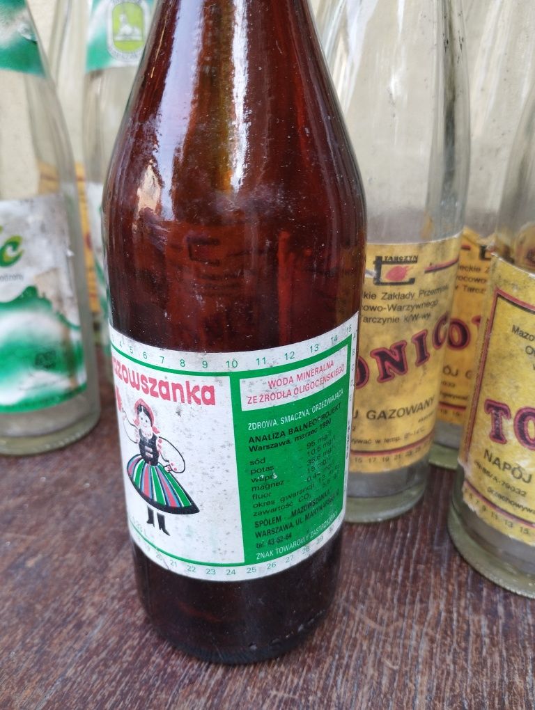 Stare butelki, Tonic, Mazowszanka, Tarczyn, Browar Warszawski, Cola