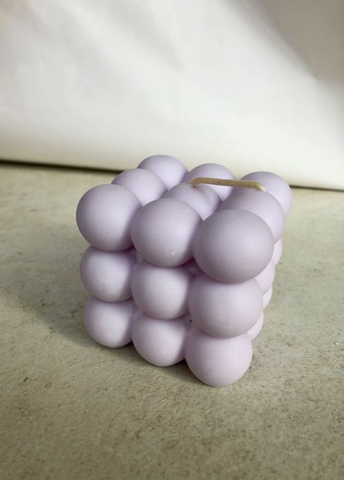 Świeca Bubble duża, sojowa, zapachowa lawendowa , świeczka