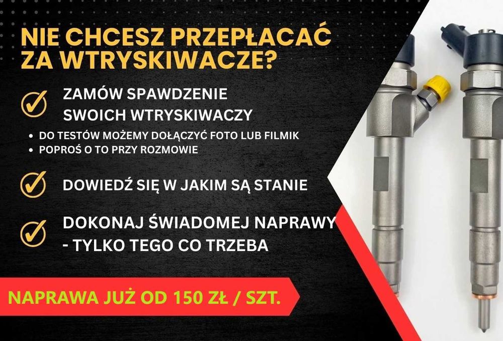 Wtryski cdi cdti hdi dci tdi 1.3 1.5 1.6 1.7 1.8 2.0 2.2 regeneracja