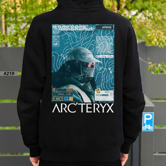 Худи Arcteryx Big Logo Черное | Зипка Кофта Артерикс | Биг Лого Принт