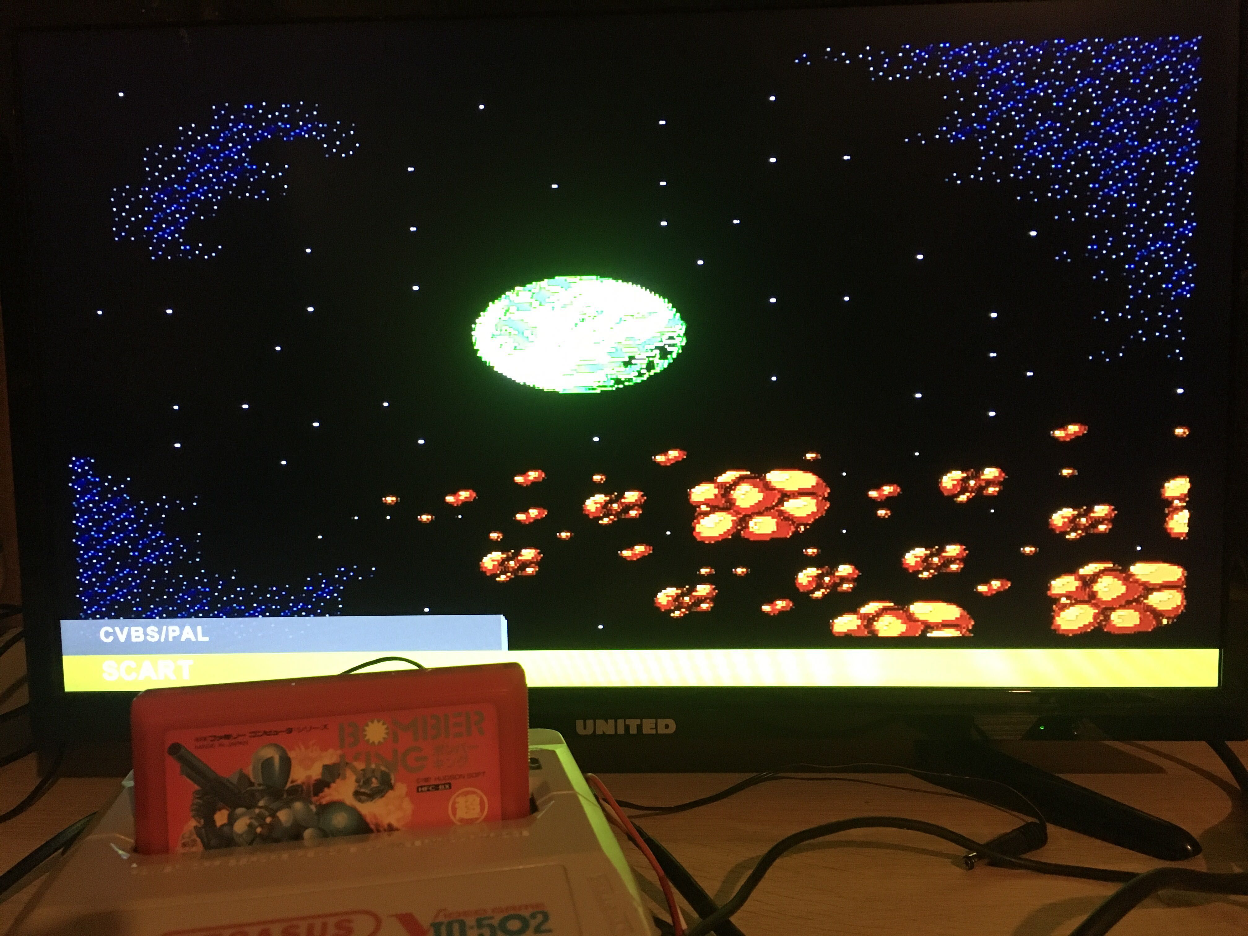 Pegasus gry Bomber King. Oryginalna famicom