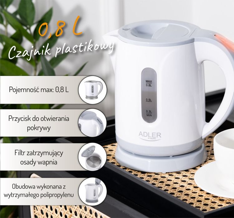 1371g Czajnik plastikowy 0,8L