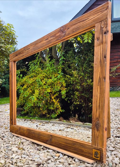 Lustro, stare drewno, loft, boho, rustykalne, vintage,  retro