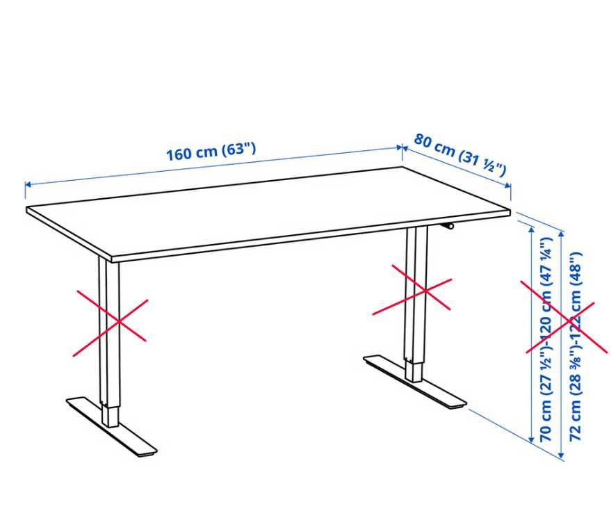 Blat od biurka IKEA TROTTEN biały/antracyt.
