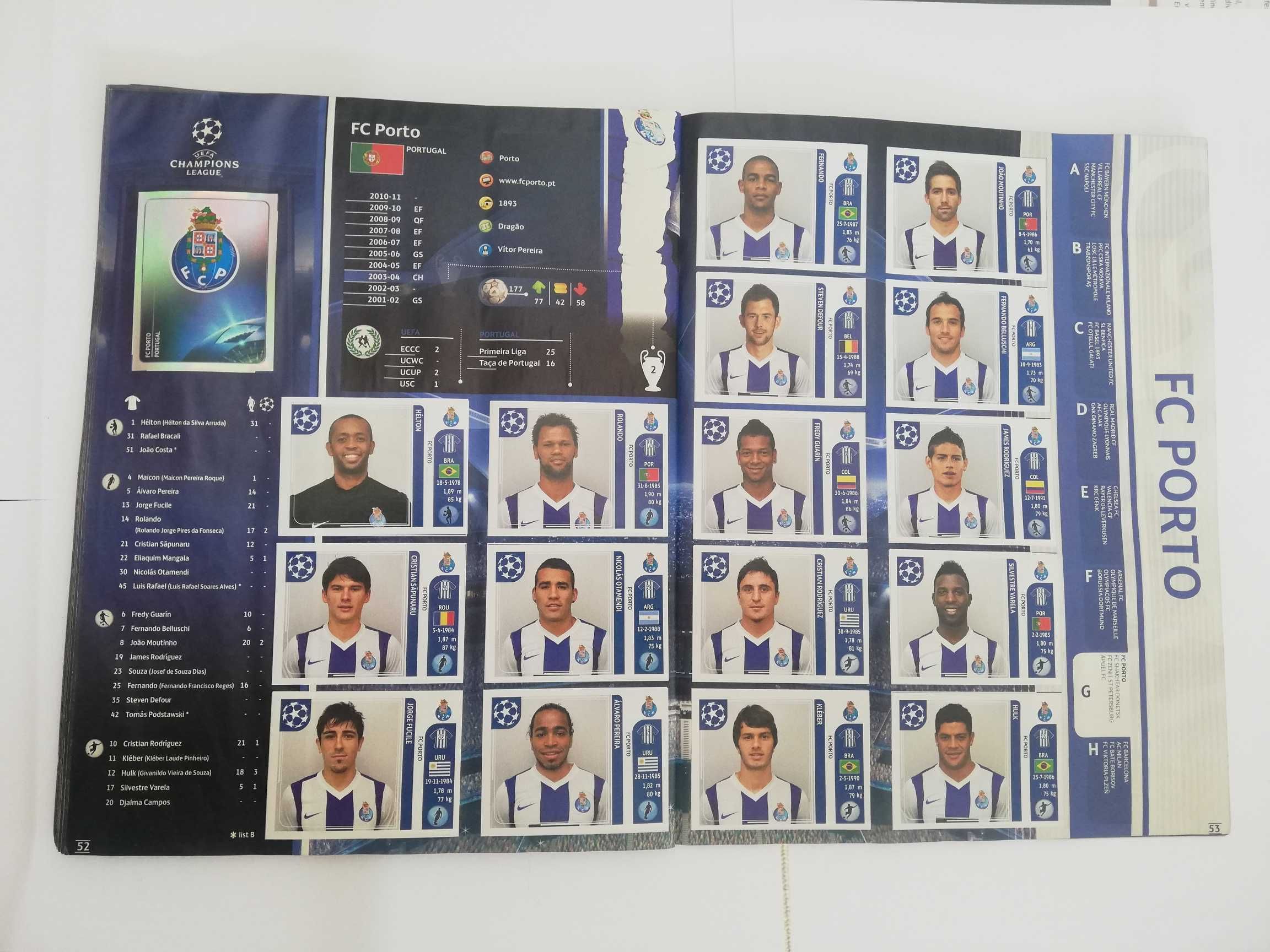 Caderneta Panini Champions league 2011/2012