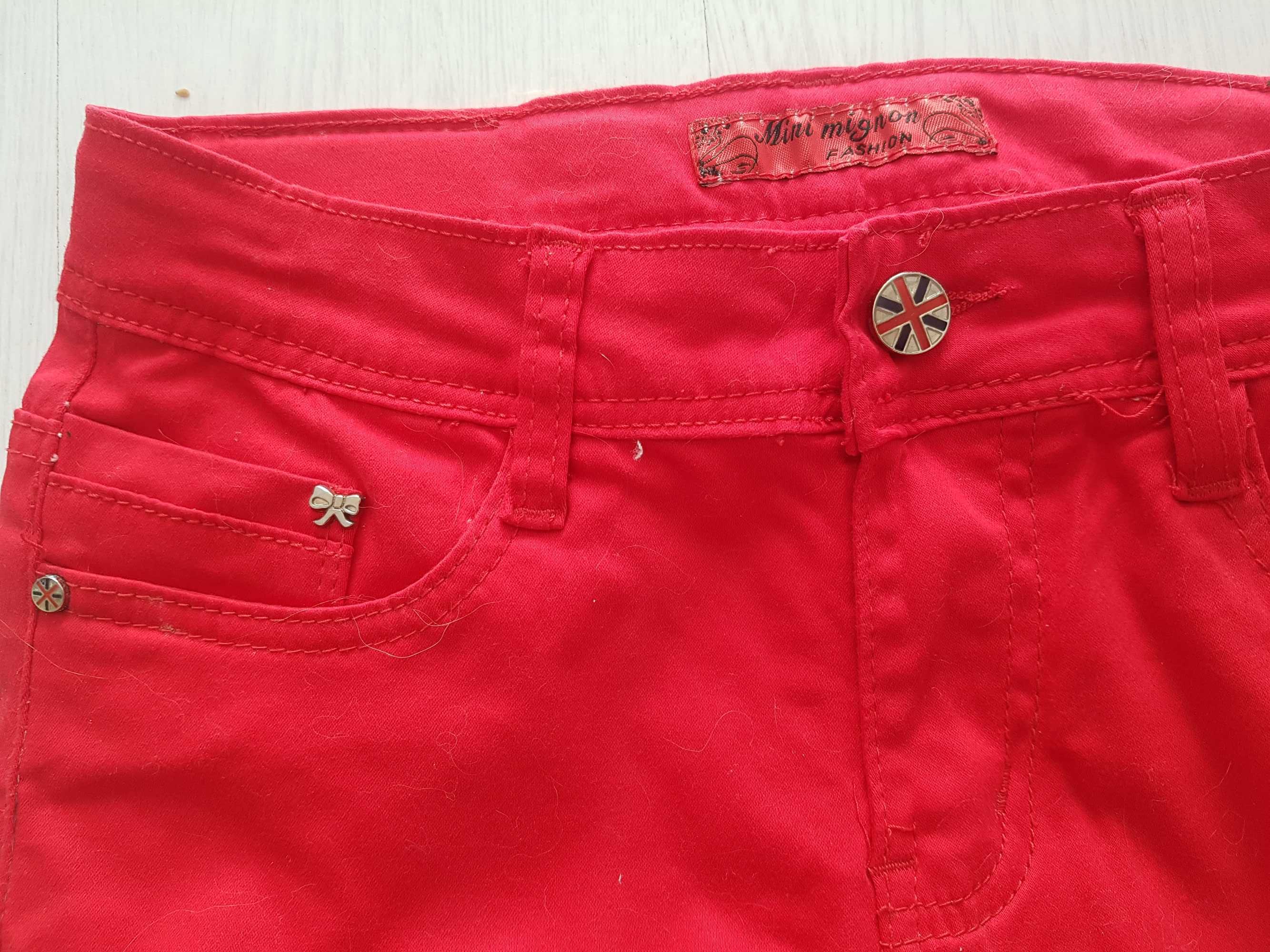 Spodnie jeans czerwone S