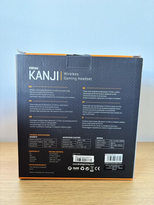 Headset Krom Kanji bluetooth USB