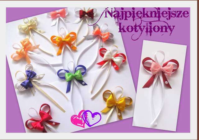 kotyliony bukieciki przypinki 3D  komplet 100 szt