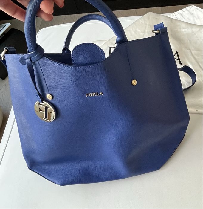 Mala Furla como nova azul único!
