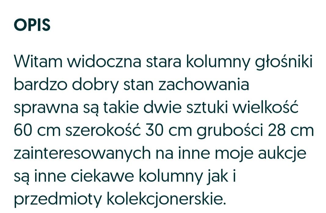 Nagłośnienie kolumny Niemieckie.