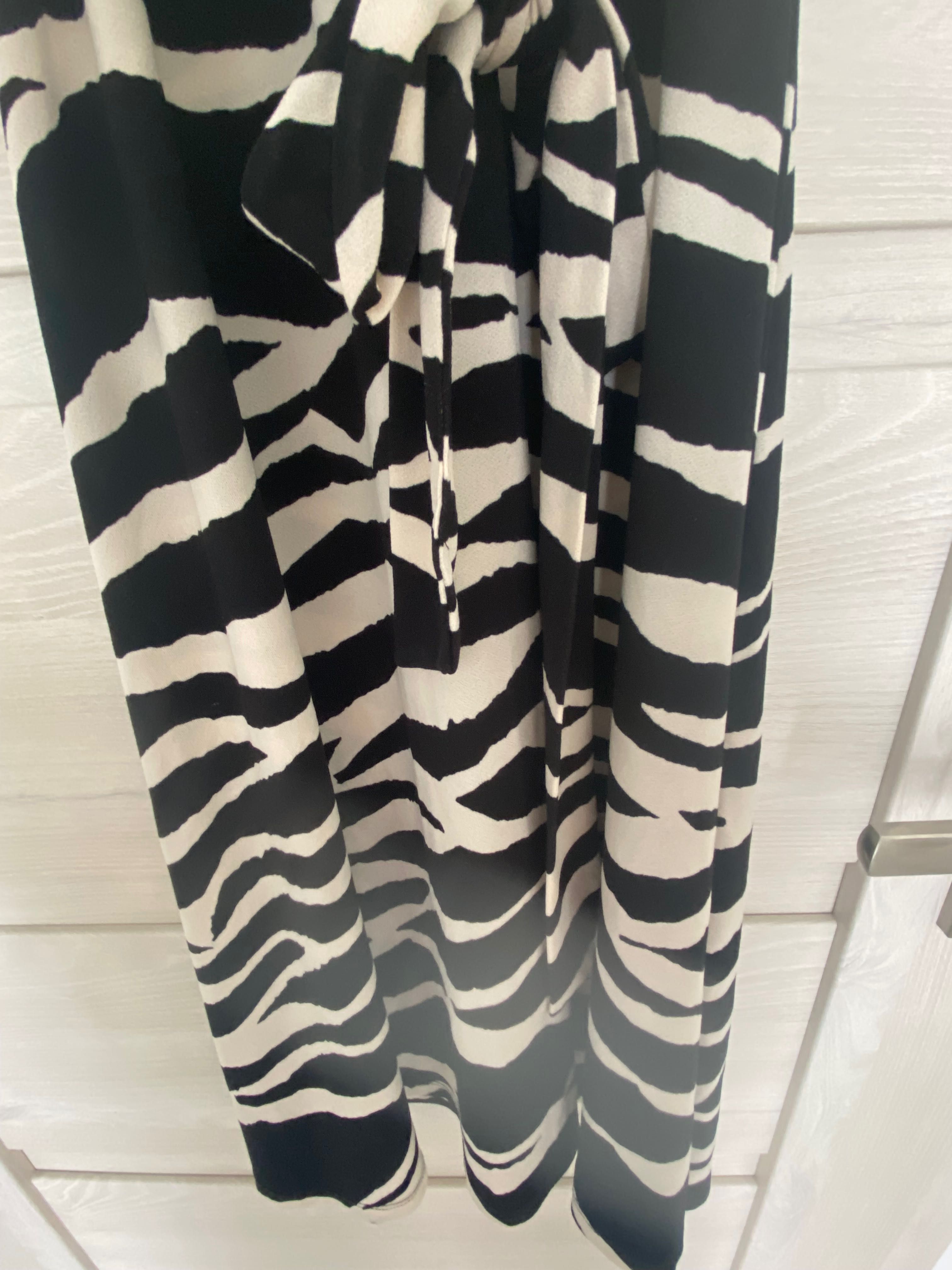 Długa sukienka na lato wzór zebra roz.XS