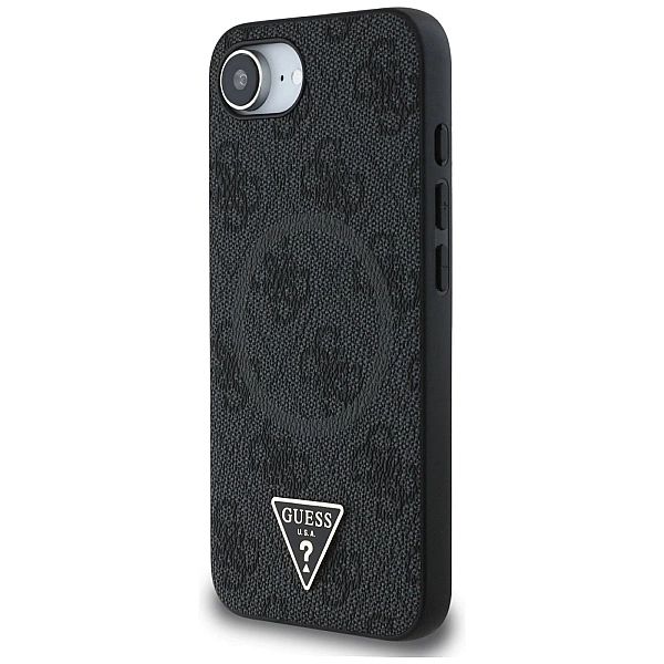 Etui Guess 4G Ring Triangle Logo MagSafe na iPhone 16e - czarne