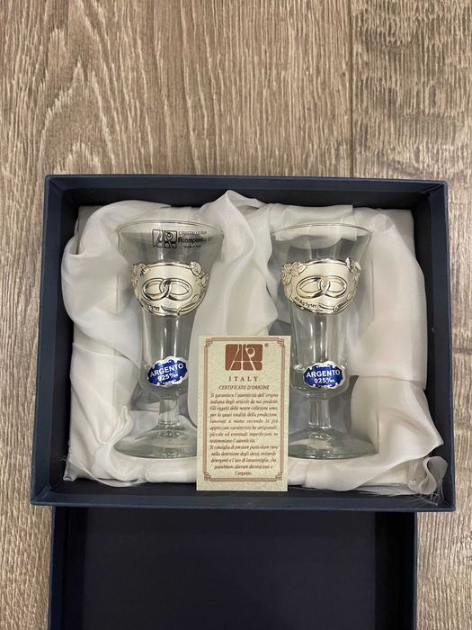 Рюмки срібло A.R. Argento Італія (подарунок на весілля\річницю)