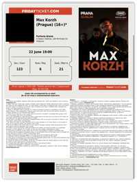 Билет Макс Корж Прага 22 июня