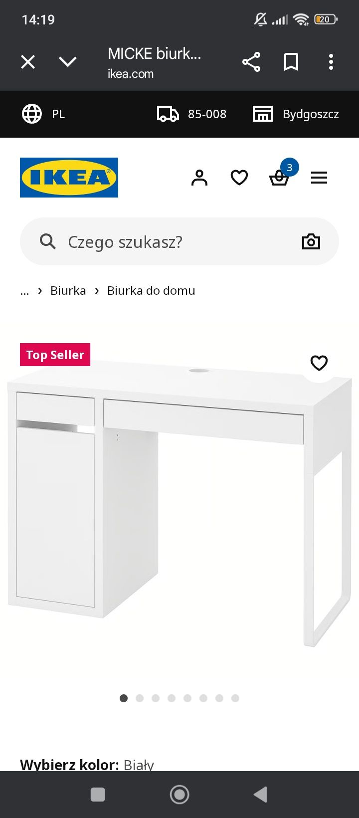Biurko Ikea Micke stan idealny jak nowe