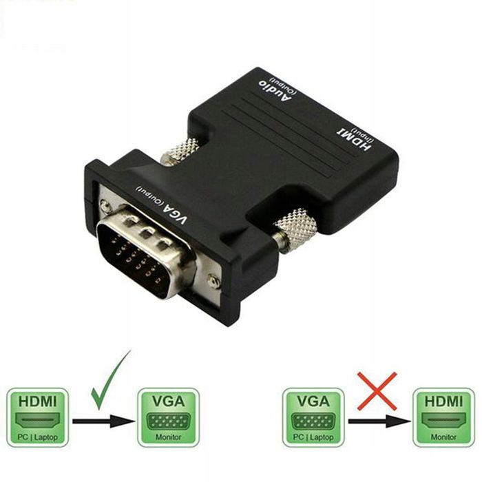Adapter Vga Męski Na Żeński Hdmi 1080P Adap.Wideo Do Komputera Laptopa