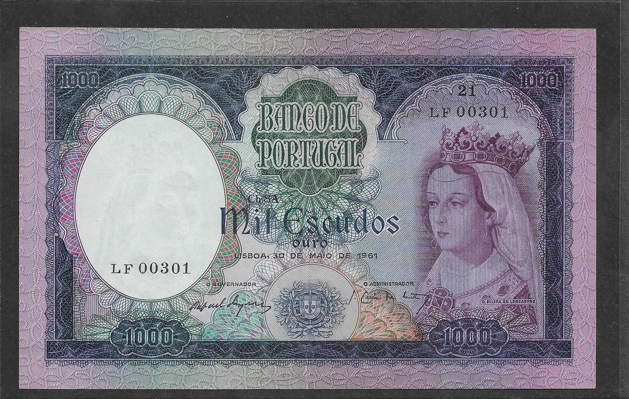 Belíssima Nota de 1000 escudos