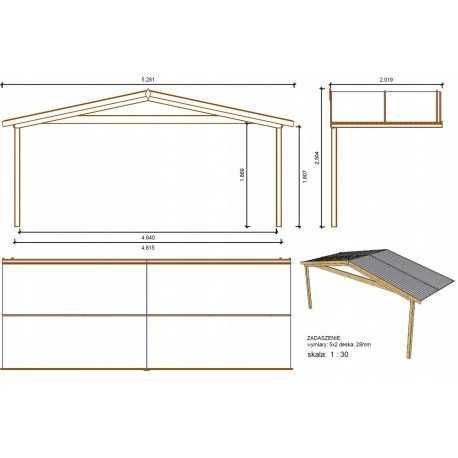 Domek ogrodowy 5x5 m + taras 5x2m DOM596+DOM602+DOM603+POD05