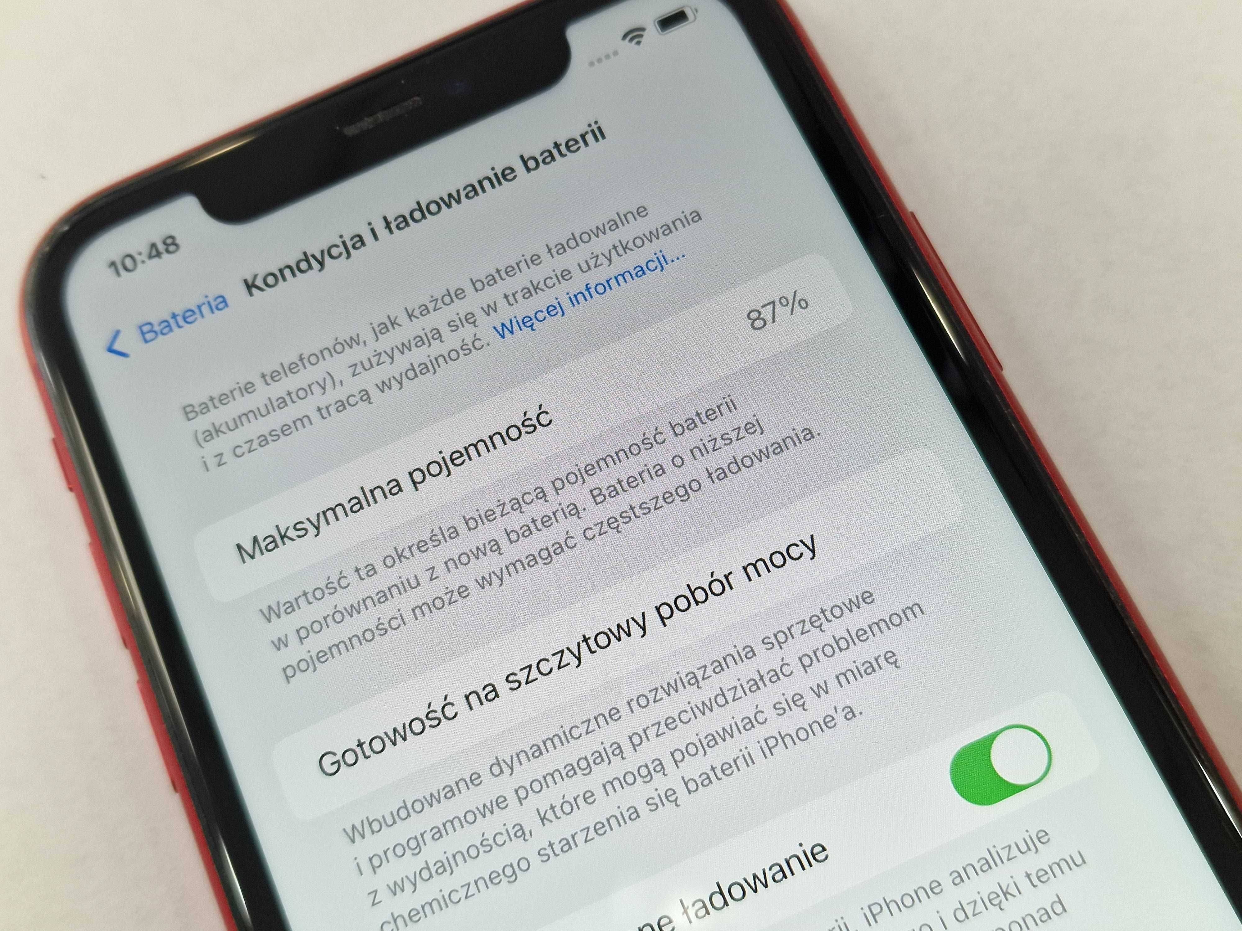 Iphone 11 128GB/ Red/ Czerwony/ BAT 87%/ Grade A/ Gwarancja
