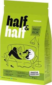 Корм для котів із чутливим травленням Half&Half індичка 8 кг 7.14.651