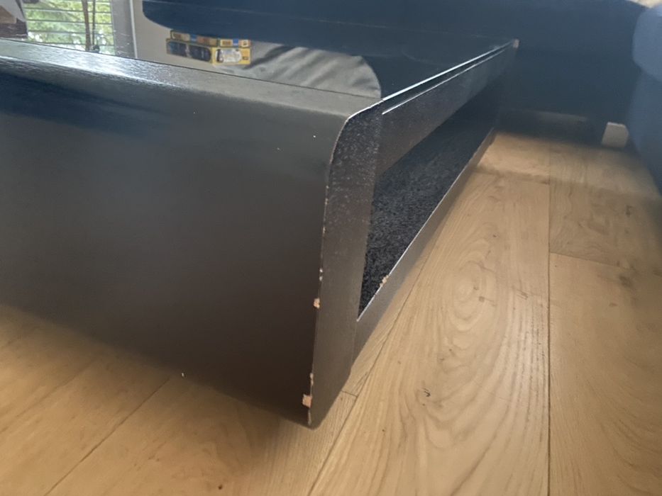 Stolik kawowy duży 120x120 fornir wenge, blat szyba ciemna