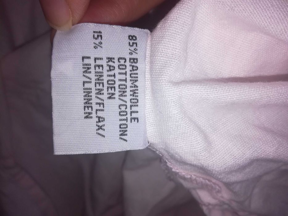 Damska koszulka z krótkim rękawem rozm. 50 len/bawełna