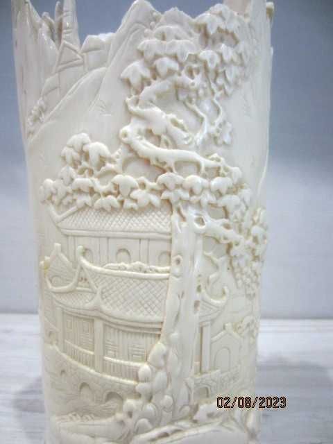 Антикварная ваза  кость резьба япония