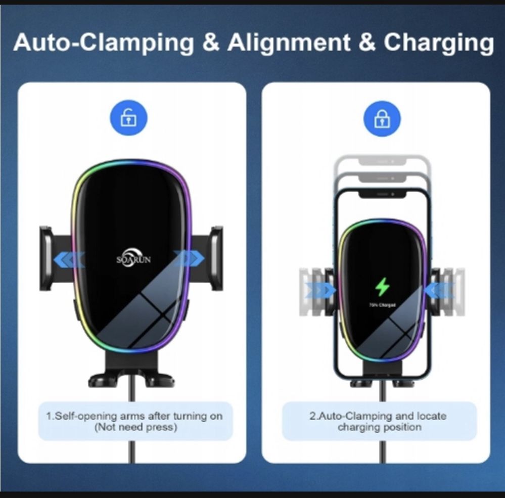 SOARUN uchwyt Bezprzewodowa ładowarka samochodowa 15W