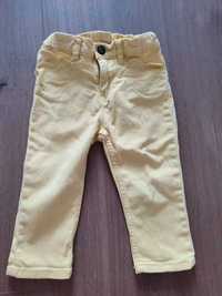 Żółte spodnie jeansowe rozmiar 80 h&m